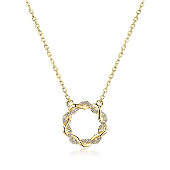 Minimalist Infinity, Dainty Eternity, Gold Interlocking Necklace - Picture 1 of 4